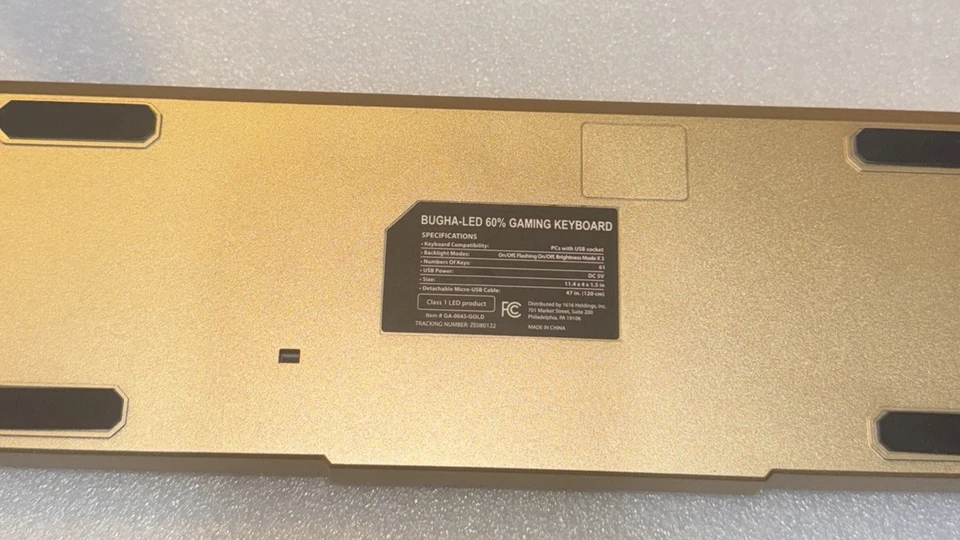 Bugha-LED 60% Gaming Keyboard Limited Edition Gold GA-0043-Gold USB W Working - Image 3 of 4