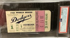 Psa 3 Mickey Mantle 6 WS Hr Gm 1 1956 World Series Ticket Jackie Robinson 1st Hr