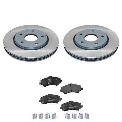 DuraGo Front Rotors Hella Ceramic Disc Brake Pads Kit For Grand Caravan Journey