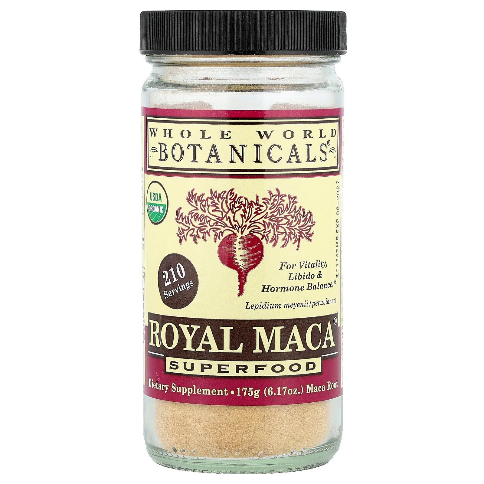 Whole World Botanicals Royal Maca Superfood 6 17 унций 175 г Справедливая торговля