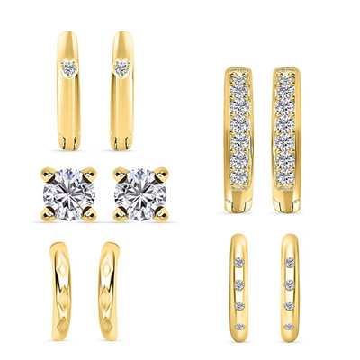 SHOP LC 5er Set Ohrringe simulierter Diamant 1,70 ctw 14 Karat YG über Sterlingsilber