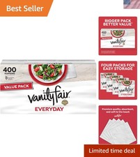 Vanity Fair Everyday 2-Ply Napkins, 400 Count - Stylish  Eco-Friendly Tableware