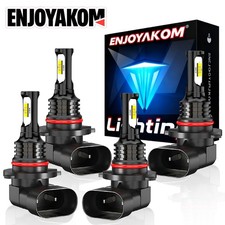 9006 9005 LED Headlight KIT Combo Bulbs 10000K High Low Beam Super Bright White