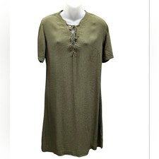 Madewell Novella Dress Womens XS Lace Up Neck Minimalist Bohemian Casual Travel