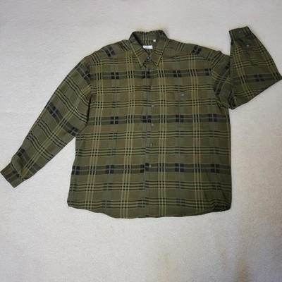 Zanella Men's XL (44) Button Down Long Sleeve Shirt Pocket Green Plaid Italy