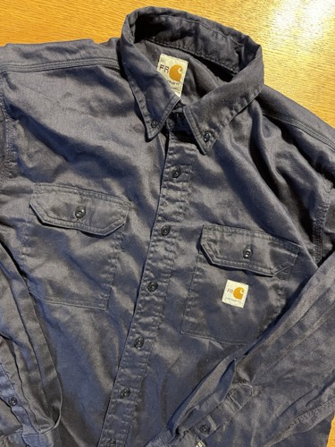 Carhartt FR Flame Resistant Button Up Shirt Mens XL Workwear HRC2 FRS003 DNY