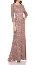 JS Collections 866711 Metallic Soutache Trumpet Gown Plus SZ 14W 395 MapleSugar