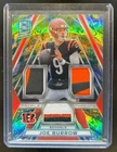 2024 Panini Spectra Joe Burrow Triple Threats Patch Splatter Neon #1/8 Bengals