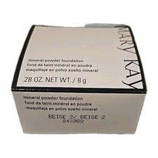 Mary Kay Mineral Powder Foundation Beige 2  NIB With Brush - NOS DISCONTINUED