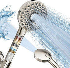 Filtered Shower Head with Handheld, High Pressure 10-Spd Detachable Chrome Showe