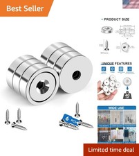 Strong Magnets Heavy Duty Screw On Neodymium 40LBS Magnet 6 Pack