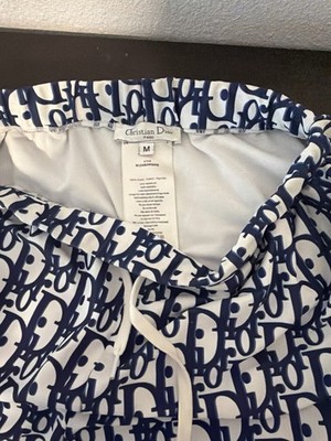 Christian Dior Oblique Monogram Shorts Navy White Size M Made In