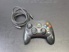 Original Microsoft Xbox Controller S Black Wired OEM X08-69873 Vintage Gaming