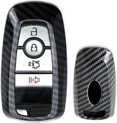 Exact Fit Black Glossy Carbon Fiber Finish Key F Style: Black Carbon (2018-up)