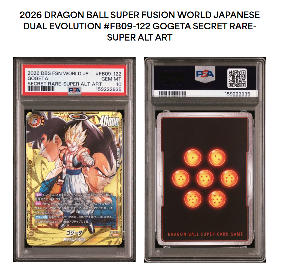 Gogeta Super Alternate Art SCR FB09-122 PSA 10 Dragon Ball Fusion