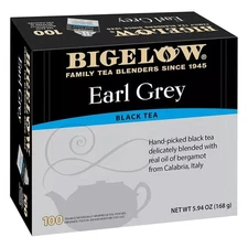 Bigelow Earl Grey Black Tea Bags 100 Count Box Caffeinated Black Tea