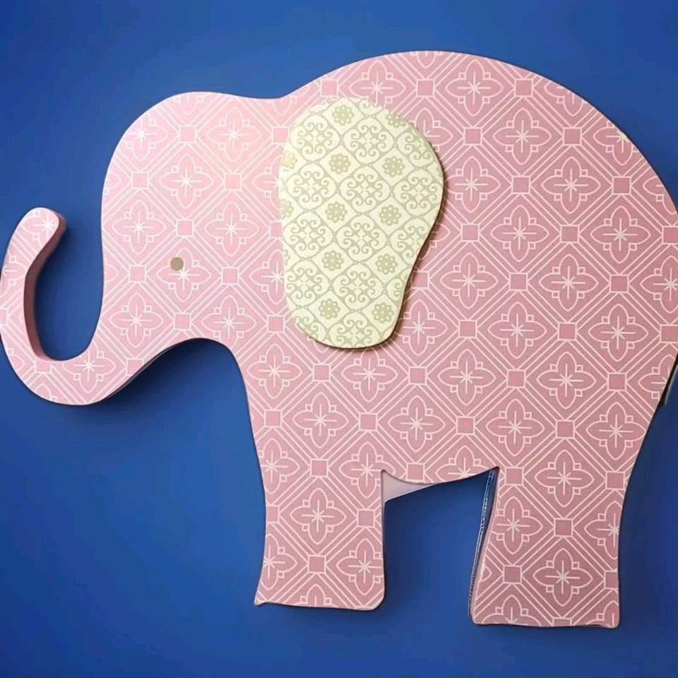 Cocalo Bebé Jacana Rosa Elefante Madera Guardería Decoración Safari Colgante de Pared Paquete de 3 Foto 2 de 4