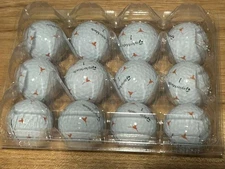 12 RARE TaylorMade TP5 Pix NCAA TEXAS LONGHORNS Logo Golf Ball MINT AAAAA