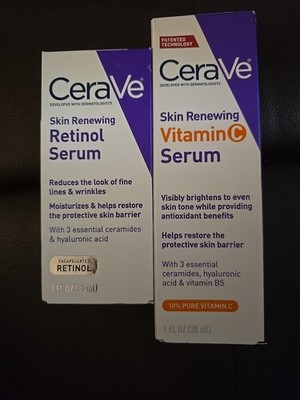 2 Pc CeraVe Skin Renewing Retinol Serum/Vitamin C Serum (F8)