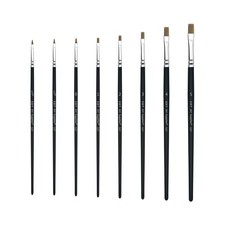 Flat Artist Paint Brush Set Craft Nylon Bristles Acrylic Oil Watercolor 8 PCS