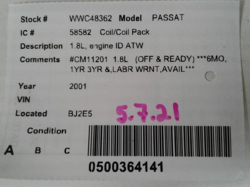 Bobina/ignitor 8 cilindros compatível com 00-04 AUDI A6 1400673 - Imagem 3 de 3