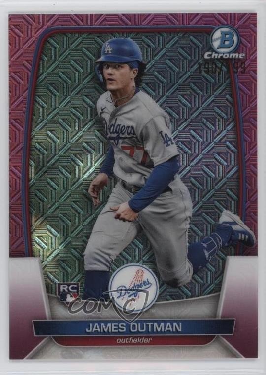 2023 Bowman Mega Box Chrome Pink Mojo Refractor 190/199 James Outman #13 1n41