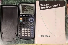 Texas Instruments TI-83 Plus Graphing Calculator w/Cover Tested &works W/ Manual
