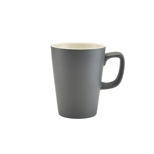 GenWare Porcelain Matt Grey Latte Mug For Hotel Restaurants 34cl/ 12oz Pack of 6
