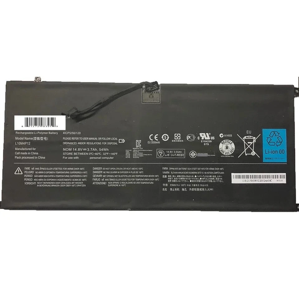 Batería L10M4P12 para Lenovo IdeaPad Yoga 13 U300 U300s 4ICP5/56/12 nueva Foto 3 de 4