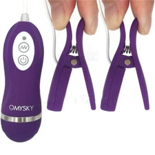 10 Mode Vibrating Breast Nipple Clamps Clit Clip Vibrator Wired Remote Control