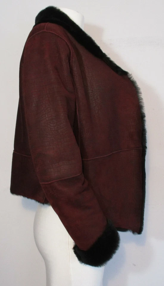 Piel de oveja abierta Haute Hippie borgoña/negro talla grande Foto 2 de 4