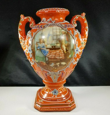 1930s Mark Japanese Pottery Vase Vintage Hand Painted Takito