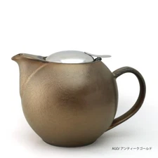ZERO JAPAN Universal Teapot 1000cc BBN-06  Antique Gold w/strainer Made in Japan