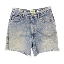 Vintage Acid Wash Shorts Womens 12 Frayed Denim Jean Jorts Mom 80s Hippie