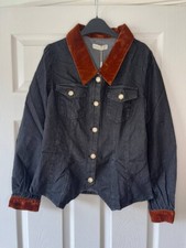 Belle Poque Jean Jacket Slim Fit Small Womens New Black Button Fasten Denim