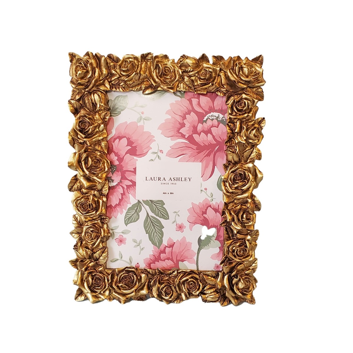 Laura Ashley Photo Frame Full Bloom Roses Deep Metallic Gold Fits