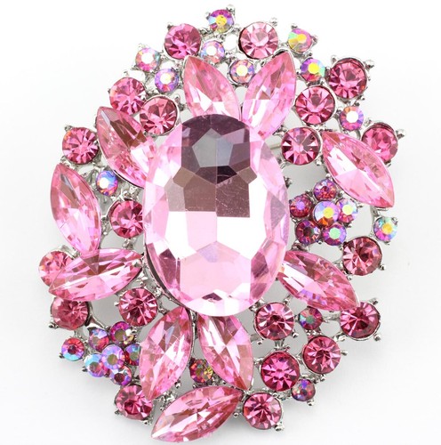 Janefashions 4-Inch Flamingo Rhinestone Brooch Pin - Hot Pink Austrian Crystals, Gift Boxed