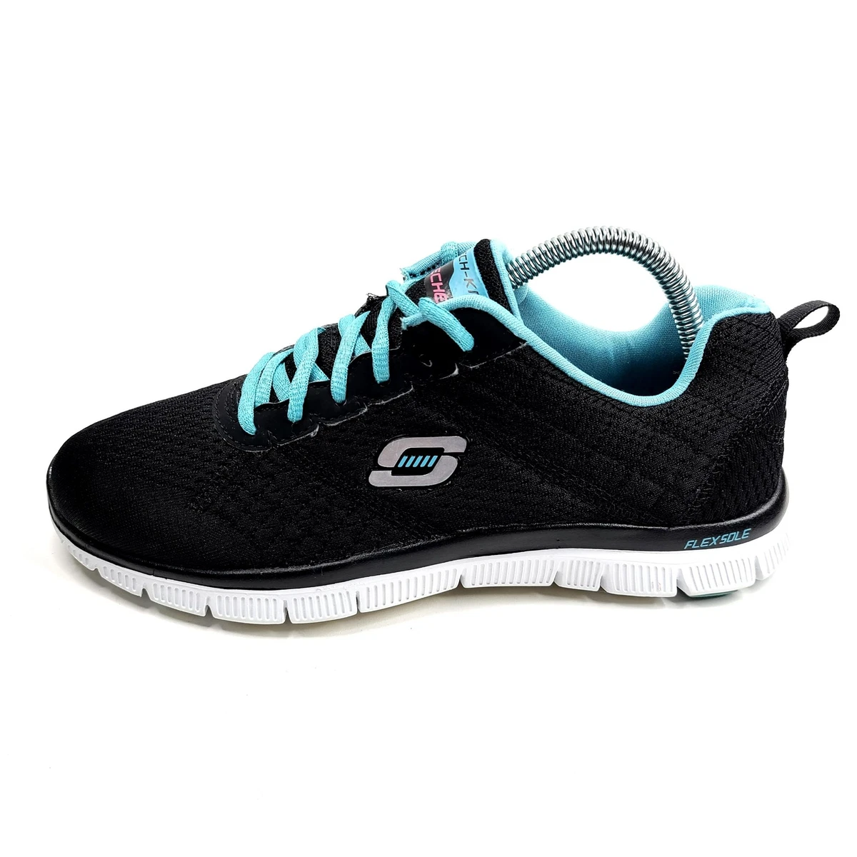 Skechers Skech Knit Athletic Training Shoes Black Blue 12058TX