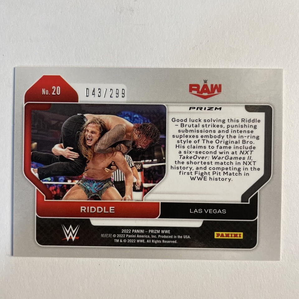 2022 Panini Prizm WWE Prizms Red #20 Riddle /199 | eBay