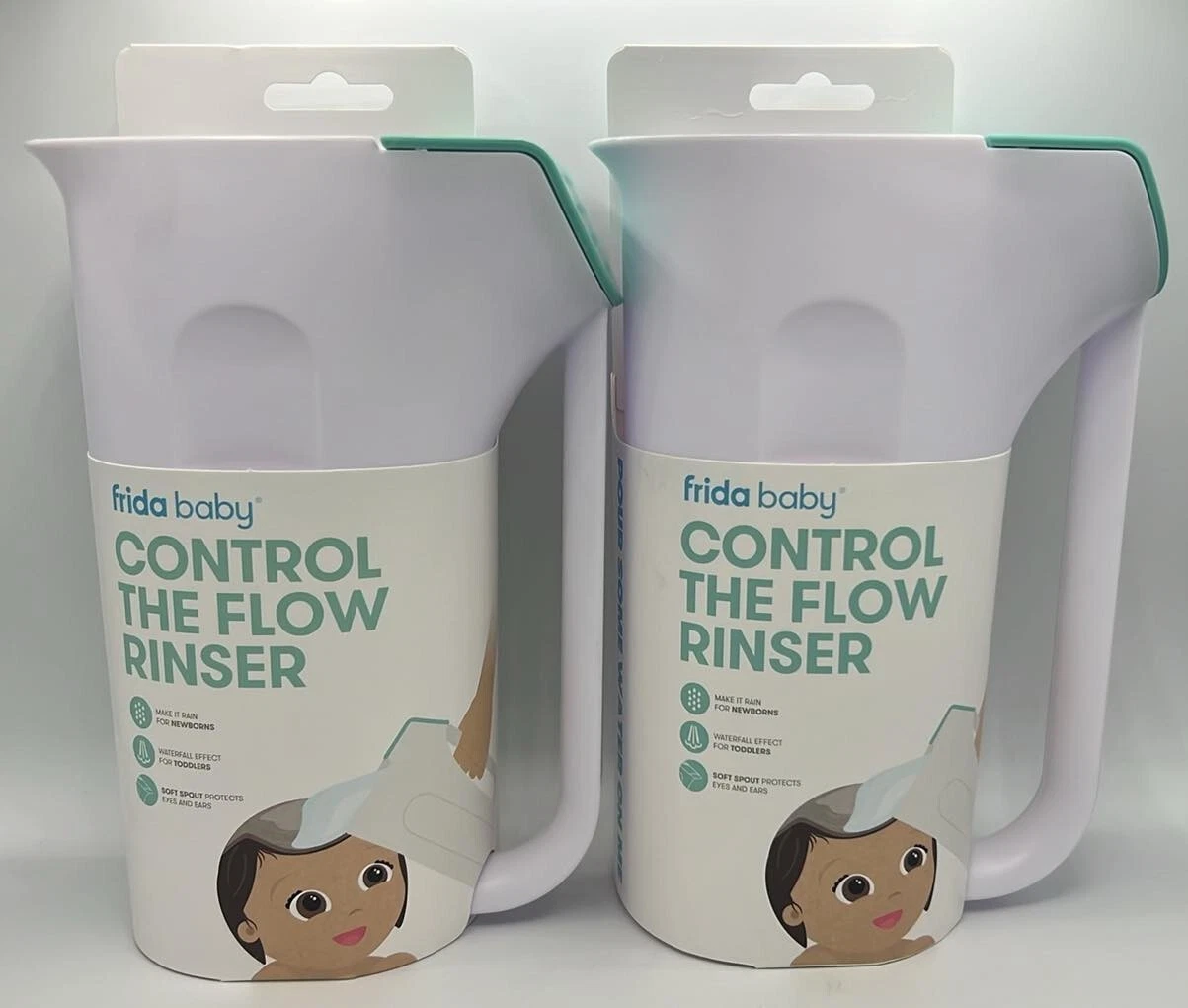 2PK Frida Baby Control The Flow Rinser ~ Rain & Waterfall Effect ~ NEW