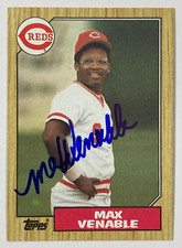 Max Venable Signed 1987 Topps #226 Card Cincinnati Reds Auto Autograph