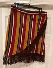 Silverado Skirt Western Women  s Vibrant Color Fringe Detail Metal Detail