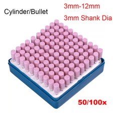 50/100x Rotary Grinding Mounted Stone Point Abrasive Wheel for 3mm Shank Dremel