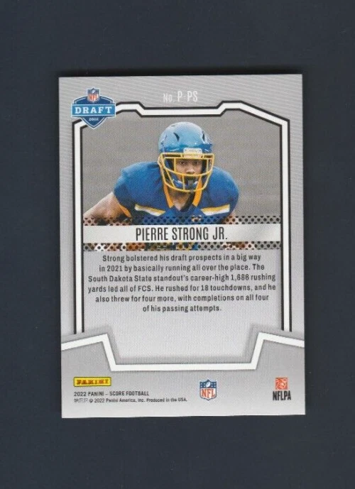 2022 Panini Score Football PROtential RC # P-PS Pierre Strong Jr. - Image 2 of 2