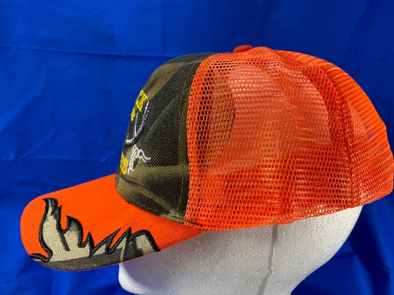 Deer Hunting Hat/ Cap Rack Up The Points Orange/Camouflage One Size eBay