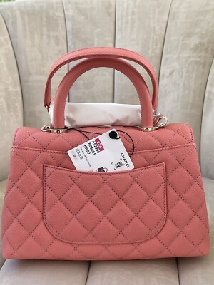NEW CHANEL 22A Pink Caviar Small/ Old Mini Coco Handle Flap w