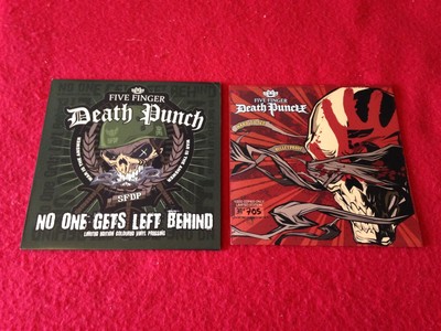 FIVE FINGER DEATH PUNCH HARD TO SEE & NO ONE GETS LEFT BEHIND 2 X 7'' VINYL MINT 