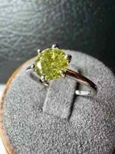 2Ct Round Cut Lab Created Citrine Women's Engagement Ring 14K White Gold Plated