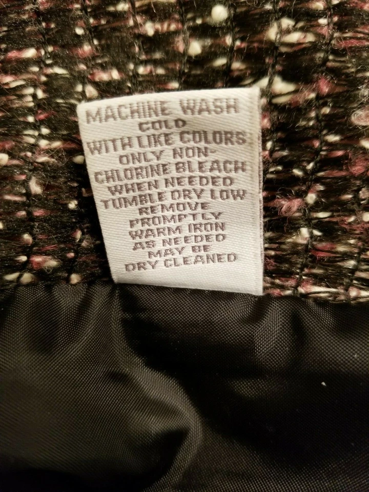 Abrigo Chaqueta Blazer Mujer Dressbarn Talla L Grande Púrpura Blanco Negro Motas Foto 4 de 4