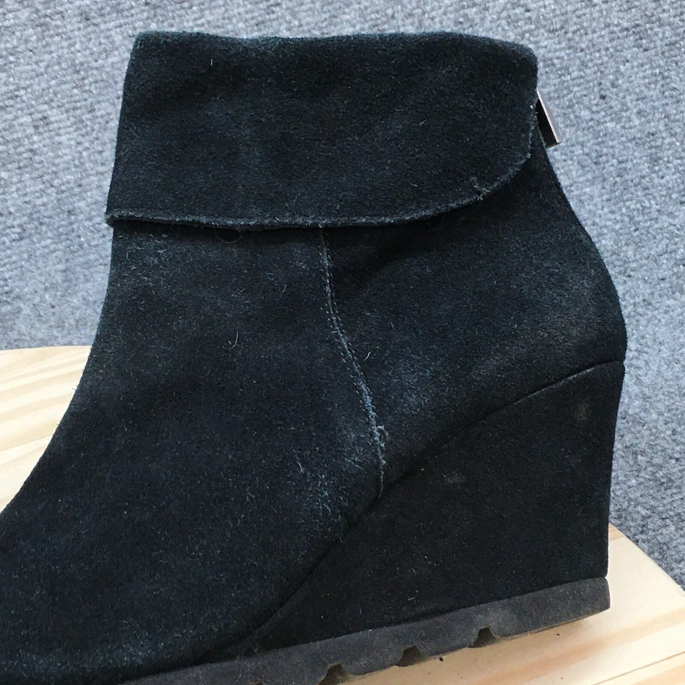 Steven by Steve Madden Botas Mujer 10 M Berkli Botín Cuero Negro Cuña Foto 3 de 4